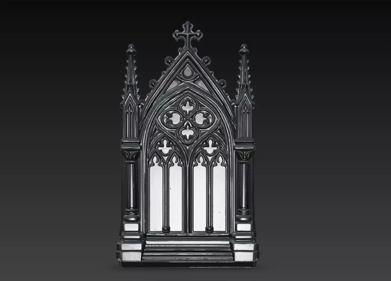 Nocturne Cross Spire Gothic Reliquary Window STL Print Model 3D print model