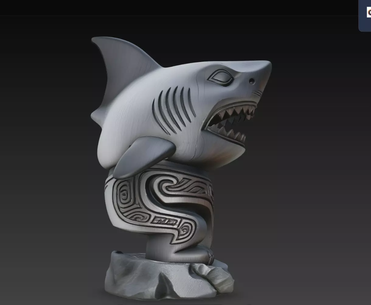 Reeffang Shark Totem Relic STL Tribal Ocean Statue Print Model 3D print model