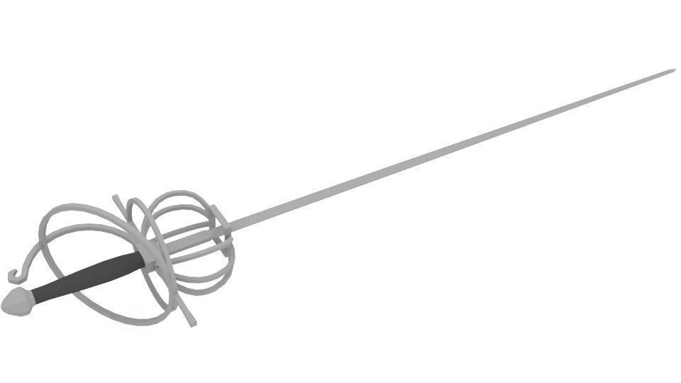Pointed Sword Rapier 3D model_2