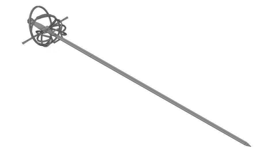 Pointed Sword Rapier 3D model_3