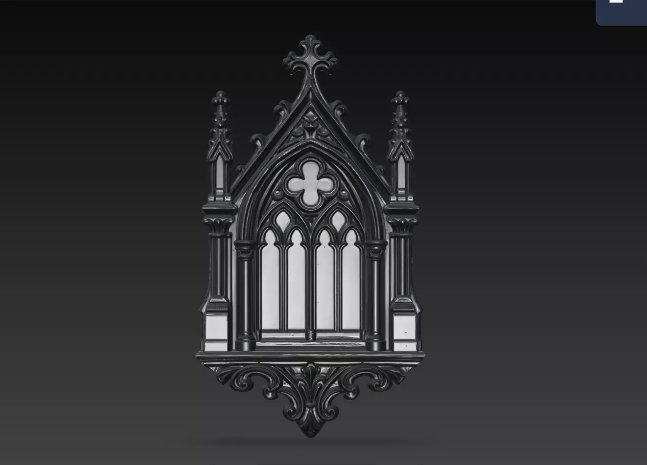 Obsidian Quatrefoil Gothic Chapel Reliquary Relief STL Model 3D print model