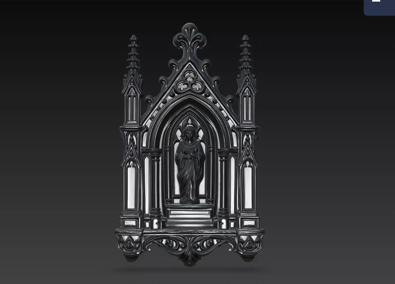 Gothic Cathedral Saint Shrine Altar Wall Frame STL Print Model 3D print model