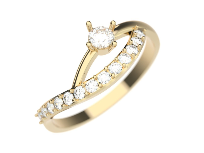 Ring diamond engagement gold