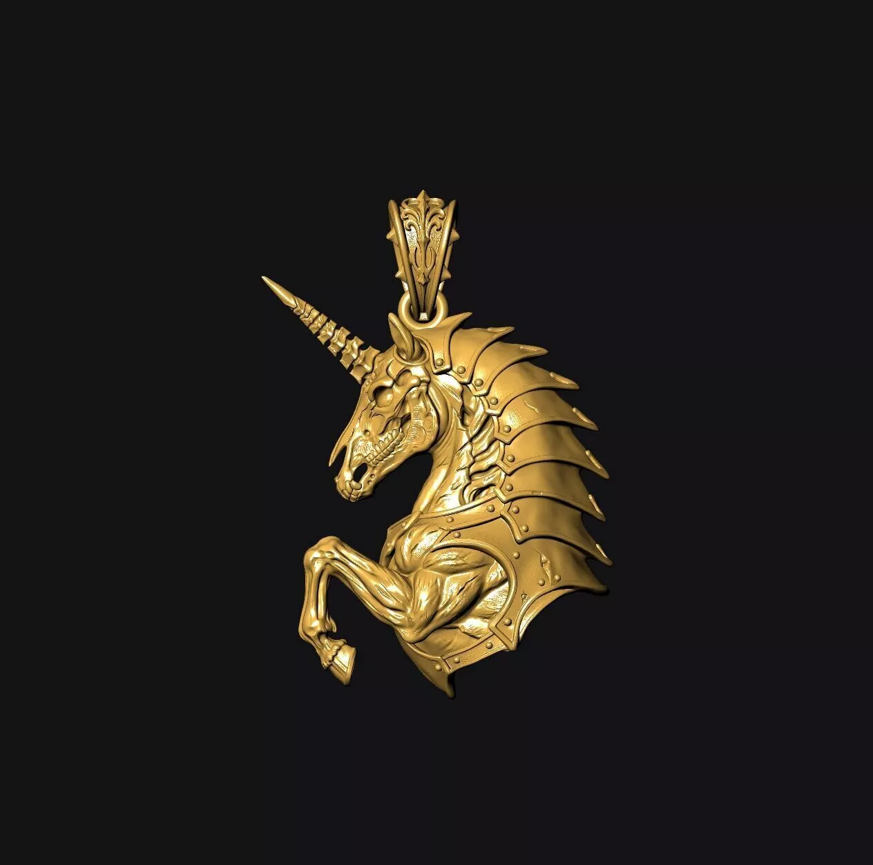 Skull horse - one inch pendant Free 3D print model