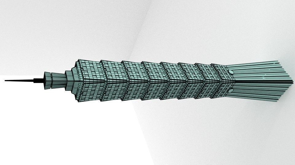 Taipei Tower Low Poly Low-poly 3D model_3