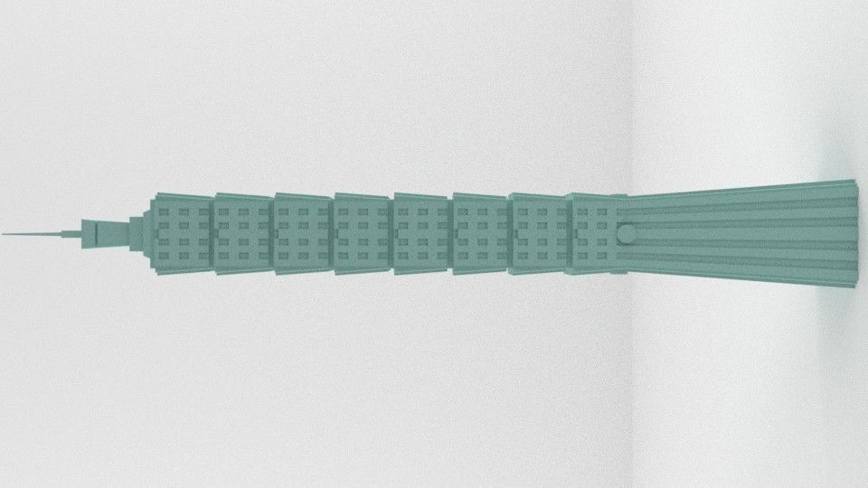 Taipei Tower Low Poly Low-poly 3D model_1