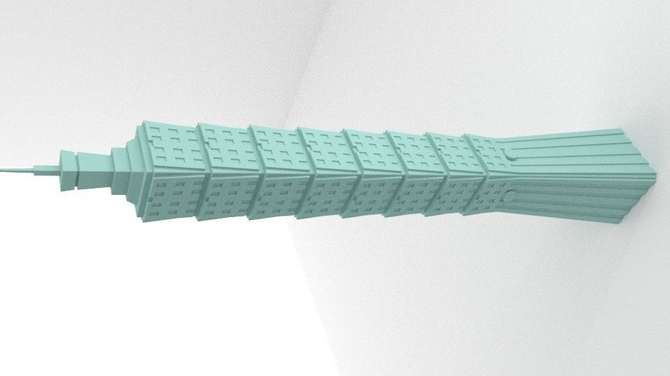 Taipei Tower Low Poly Low-poly 3D model_4