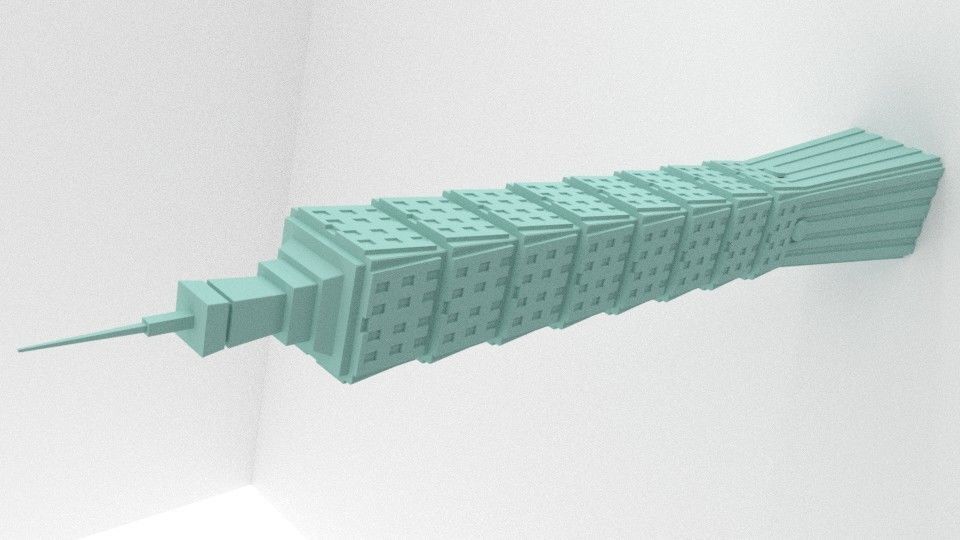 Taipei Tower Low Poly Low-poly 3D model_2
