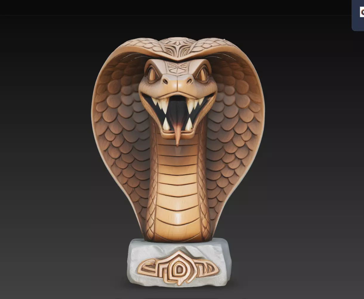 Venomhood Cobra Totem Bust STL Tribal Snake Statue Print Model 3D print model