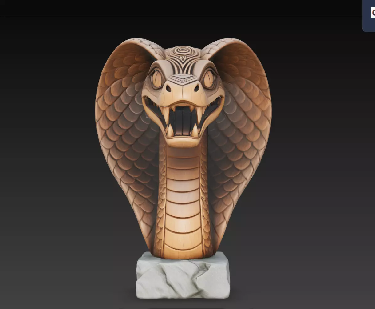 Sandscale Cobra Totem Bust STL Tribal Snake Statue Print Model 3D print model