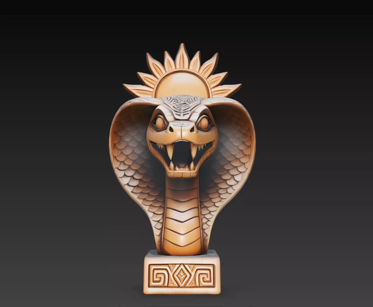 Suncrest Cobra Idol Bust STL Tribal Serpent Statue Print Model 3D print model