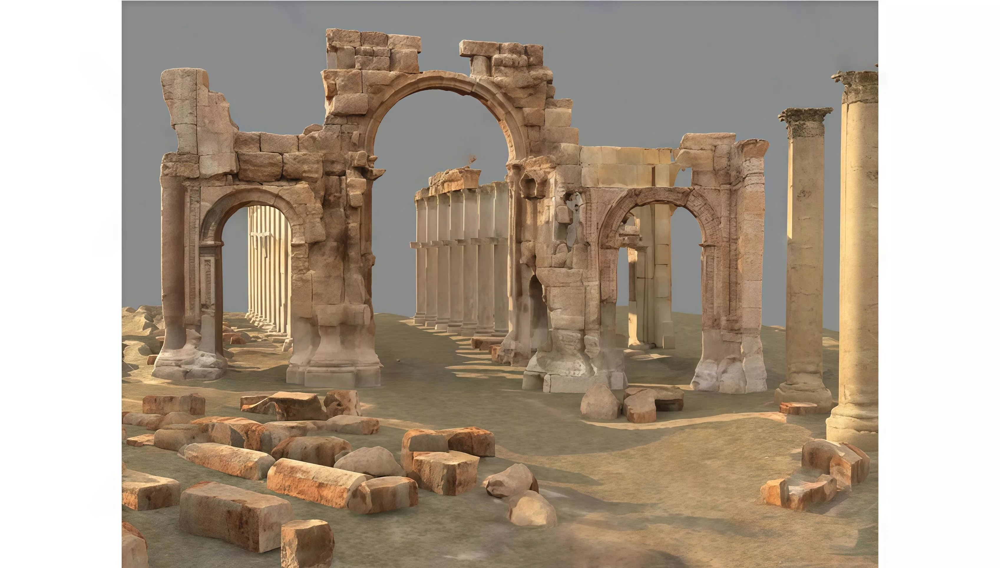 Roman ruins Low-poly 3D model