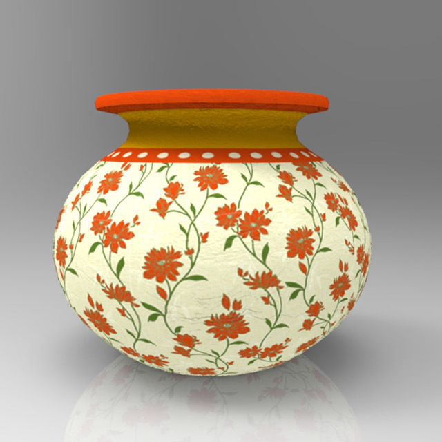 Decorative Pot Low-poly 3D model_1