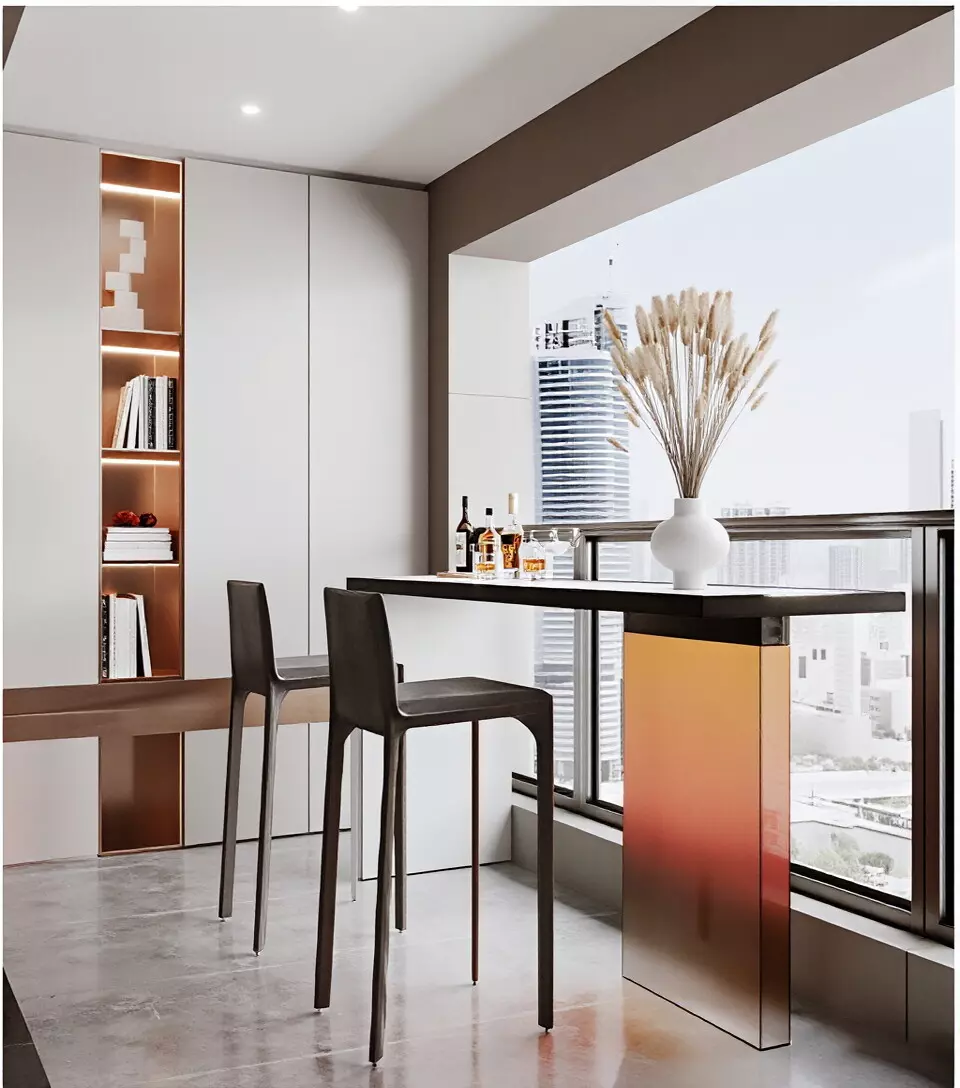 Modern High Bar Table with Gradient Base 3D Model 3D model