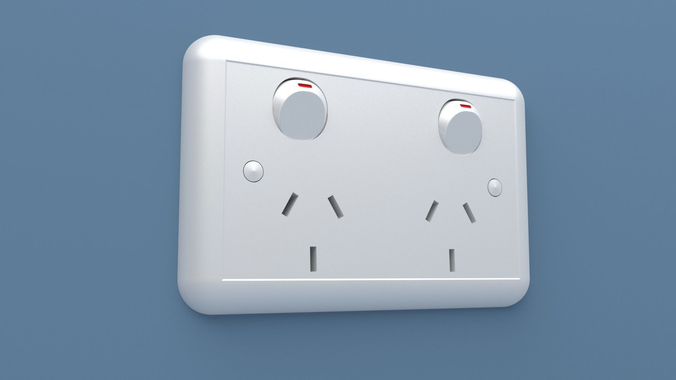 POWERPOINT WALL SOCKET 3D model
