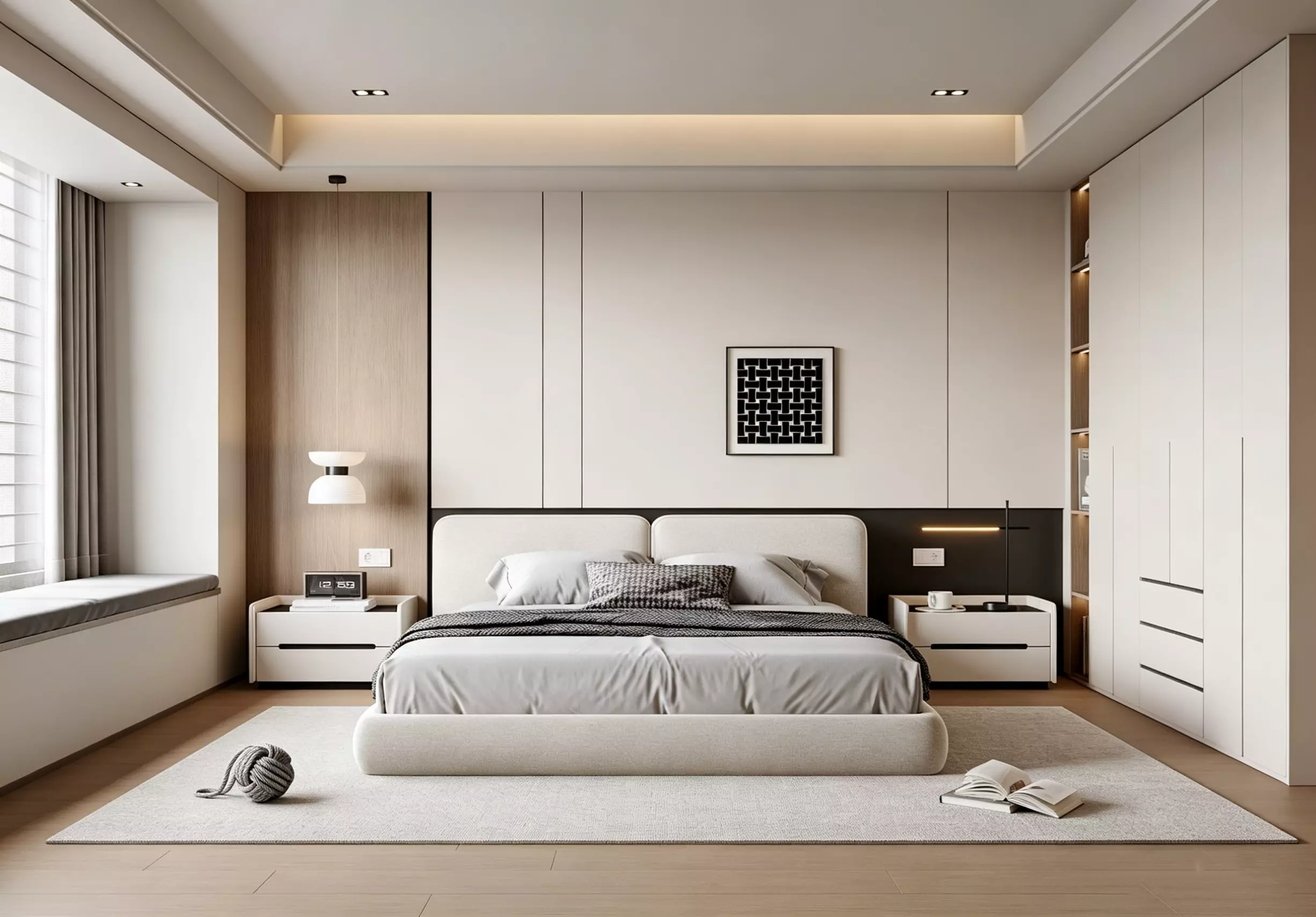 Minimalist Neutral Tone Bedroom 3D Model 3D model