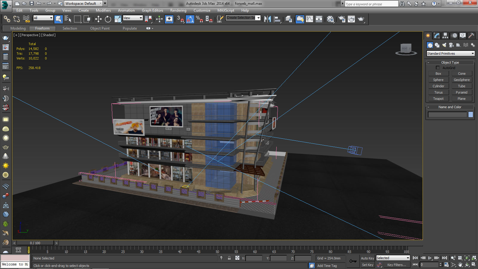 Mall Building for Visualizations 3D model_5