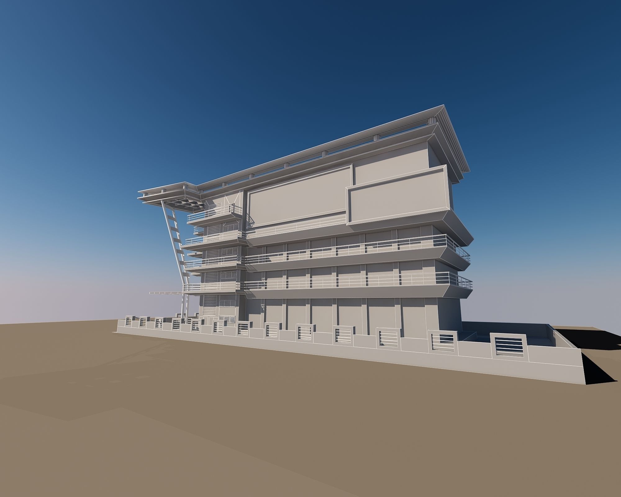 Mall Building for Visualizations 3D model_3