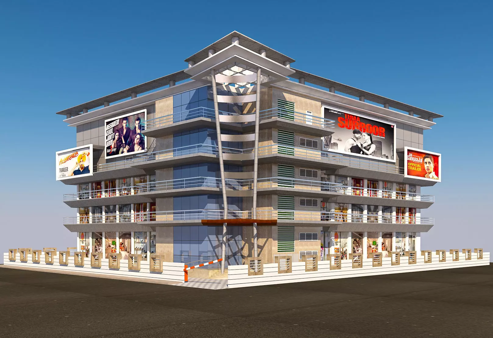 Mall Building for Visualizations 3D model_0