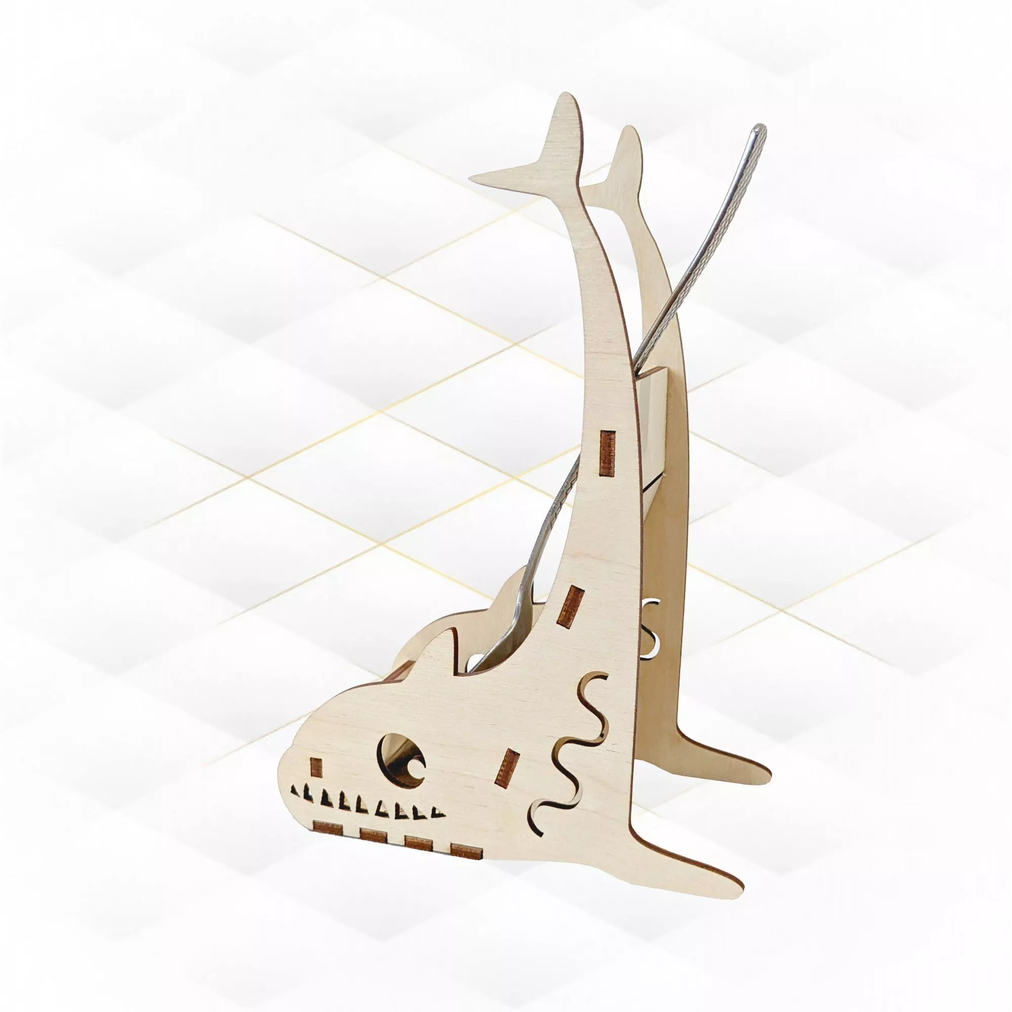 Gift Kitchen Spoon Rest Shark Laser Cut Template Stand Holder 3D print model