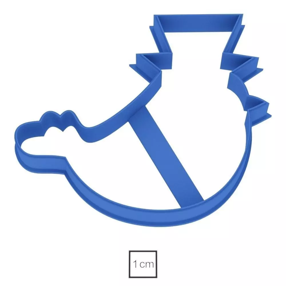 Bird in the hat cookie cutter for professional Free 3D print model