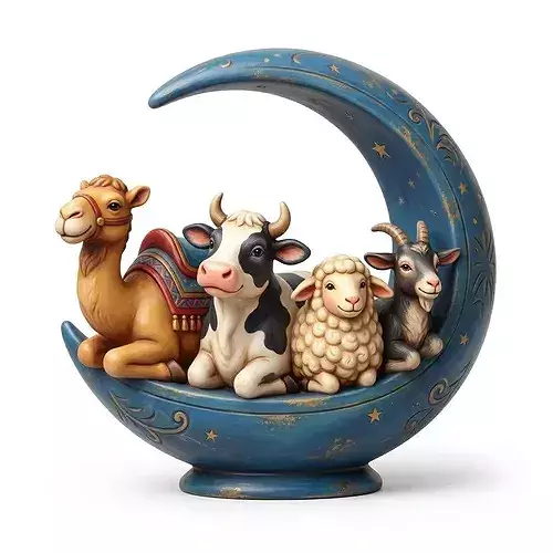Eid Al Adha Moon Set 3D Model