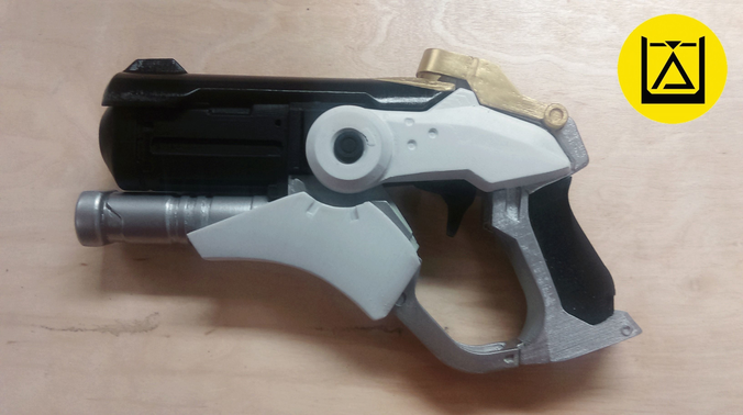 3D printable Overwatch Mercy snap assembly with moving parts 3D print model