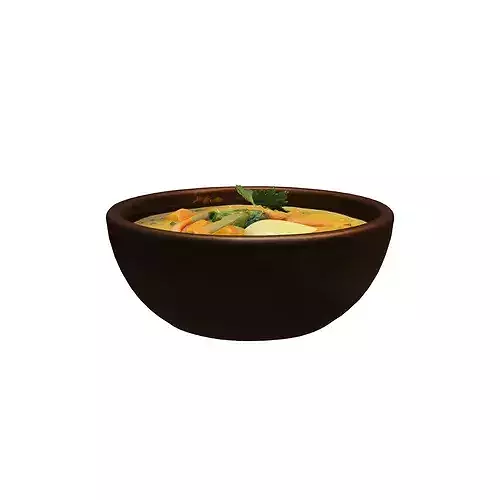 Vegetable Soup Bowl food 3D model 7