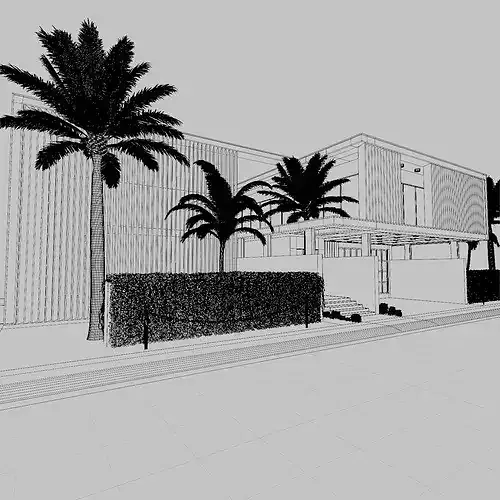 Exterior Modern villa  3D model 6