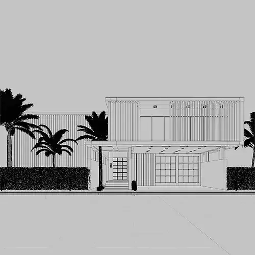 Exterior Modern villa  3D model 2