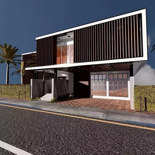 Exterior Modern villa  3D model 3