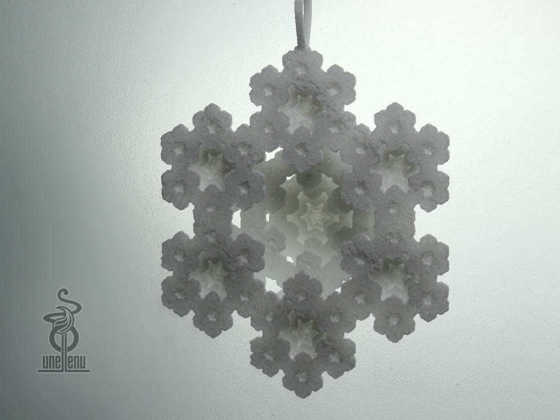 Snowflake fractal pendant 3D print model_4
