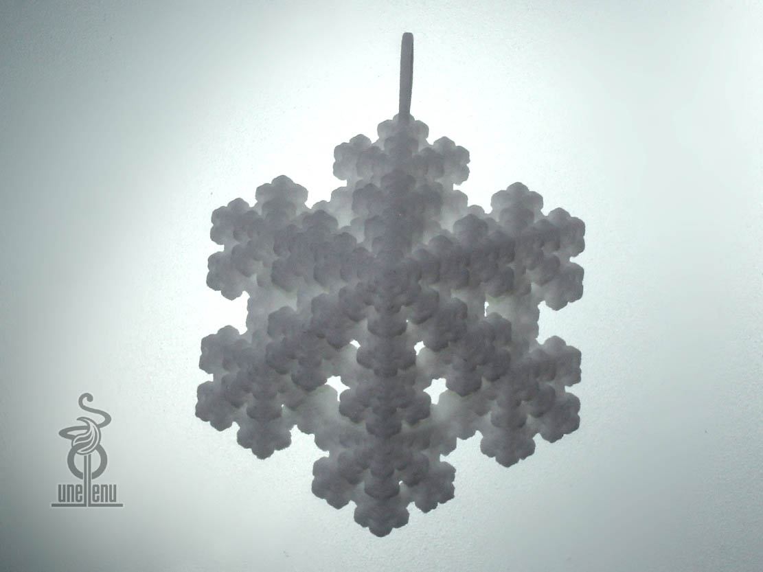 Snowflake fractal pendant 3D print model_5