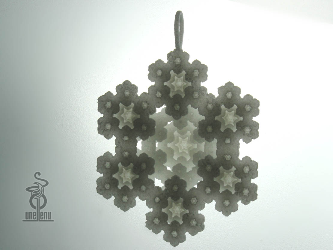 Snowflake fractal pendant 3D print model_2