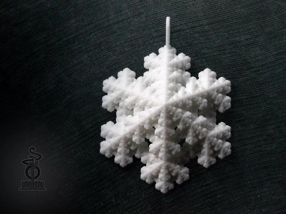 Snowflake fractal pendant 3D print model_0