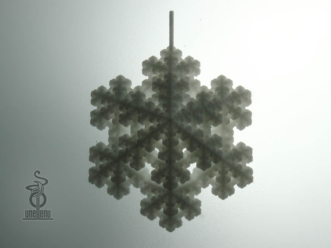 Snowflake fractal pendant 3D print model_1