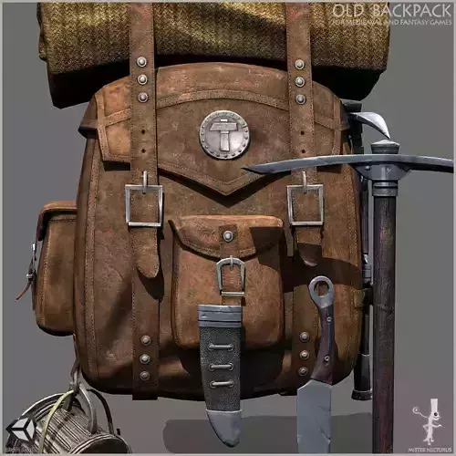 Survival Old Backpack Low-poly 3D model