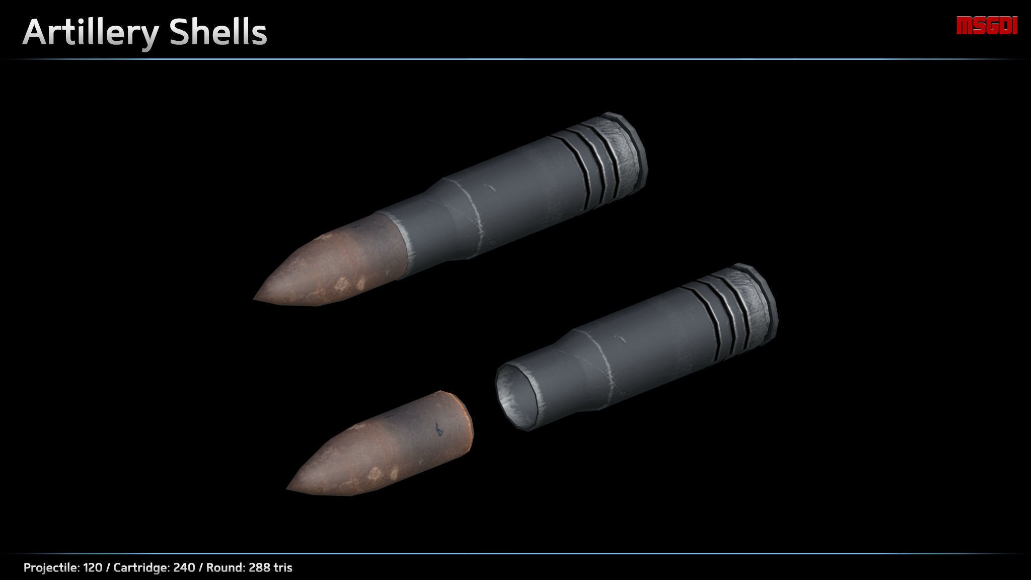 Artillery Turret Low-poly 3D model_2