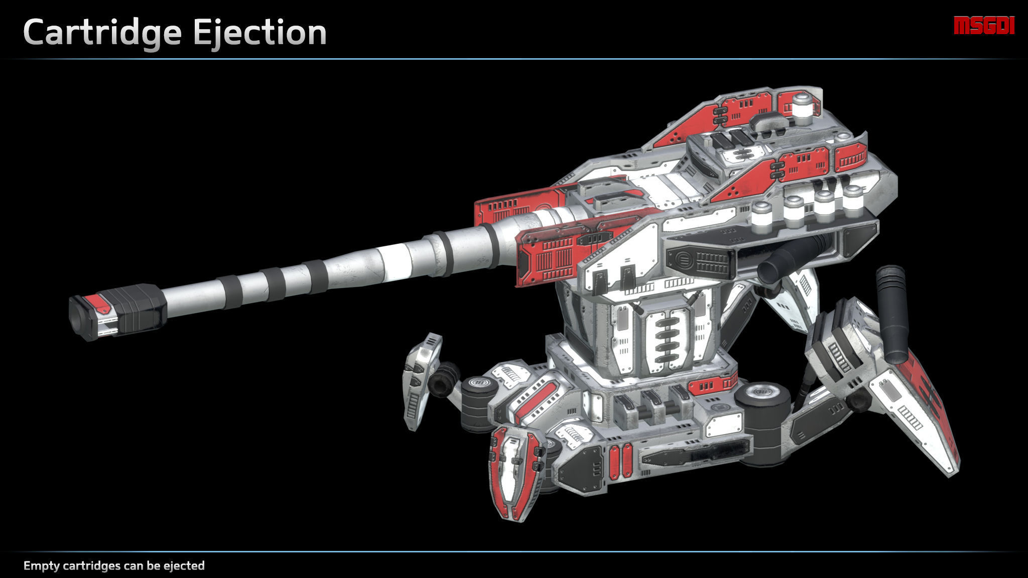 Artillery Turret Low-poly 3D model_3