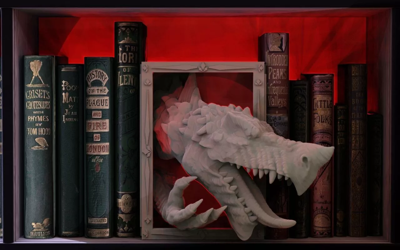 Lesser Dragon Booknook 3D print model