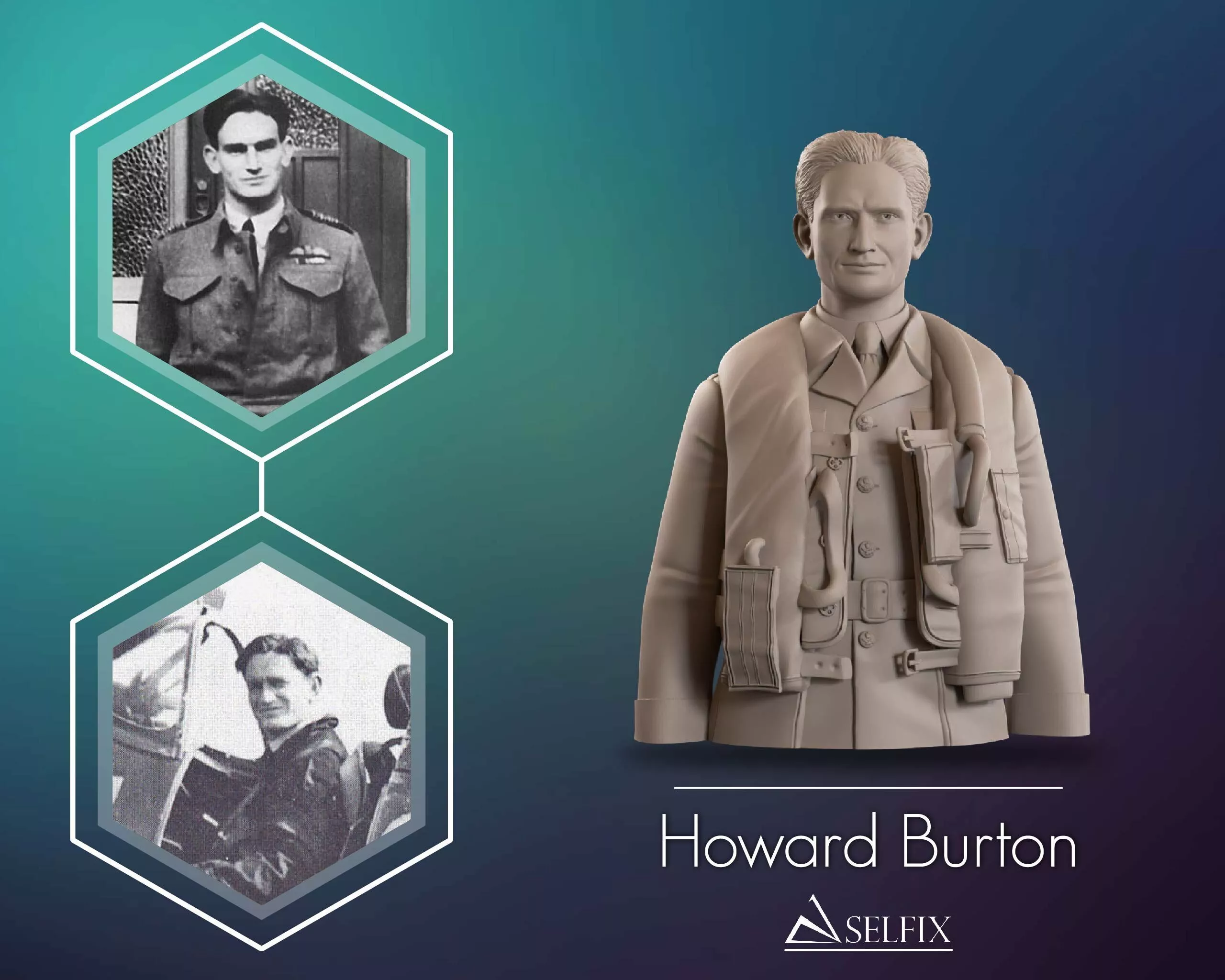 Major Howard Burton Bust Sculpture 3D print model