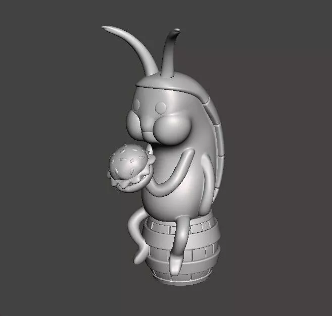 COCKROACH EATING BURGER MEME STATUE FIGURE MODEL SCULPTURE 3D print model