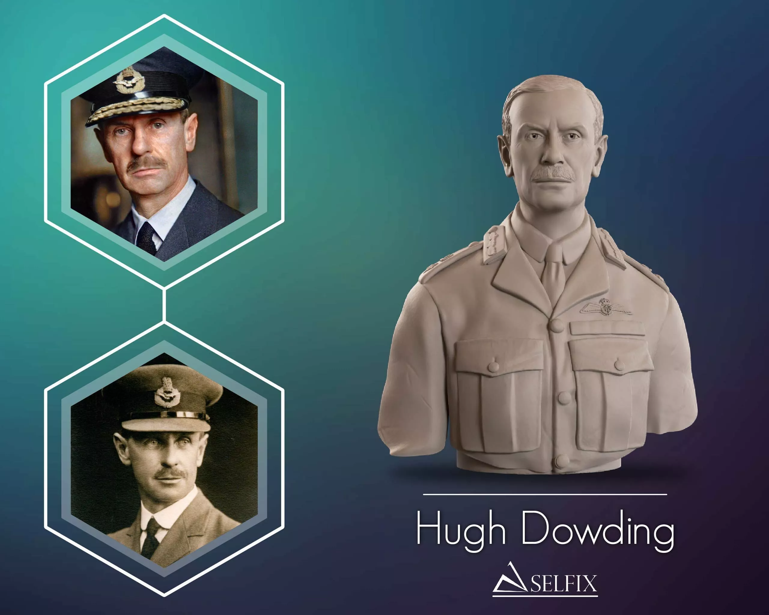 Hugh Dowding Bust Sculpture 3D print model