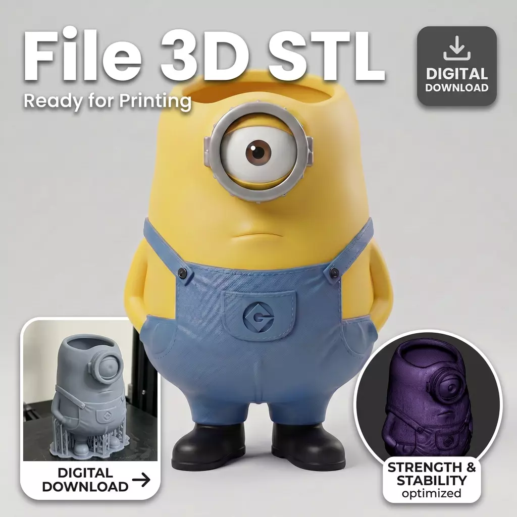 MINION STYLE PLANTER STL 3D print model