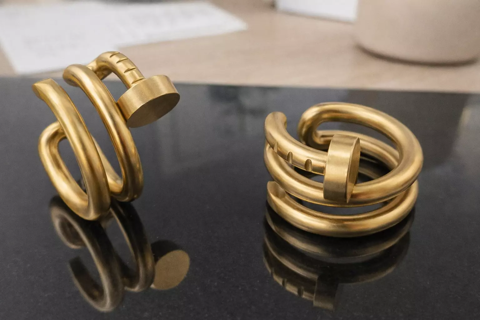 Earring Nail Cuff Brand Jewelry Luxury Gold 3D print model