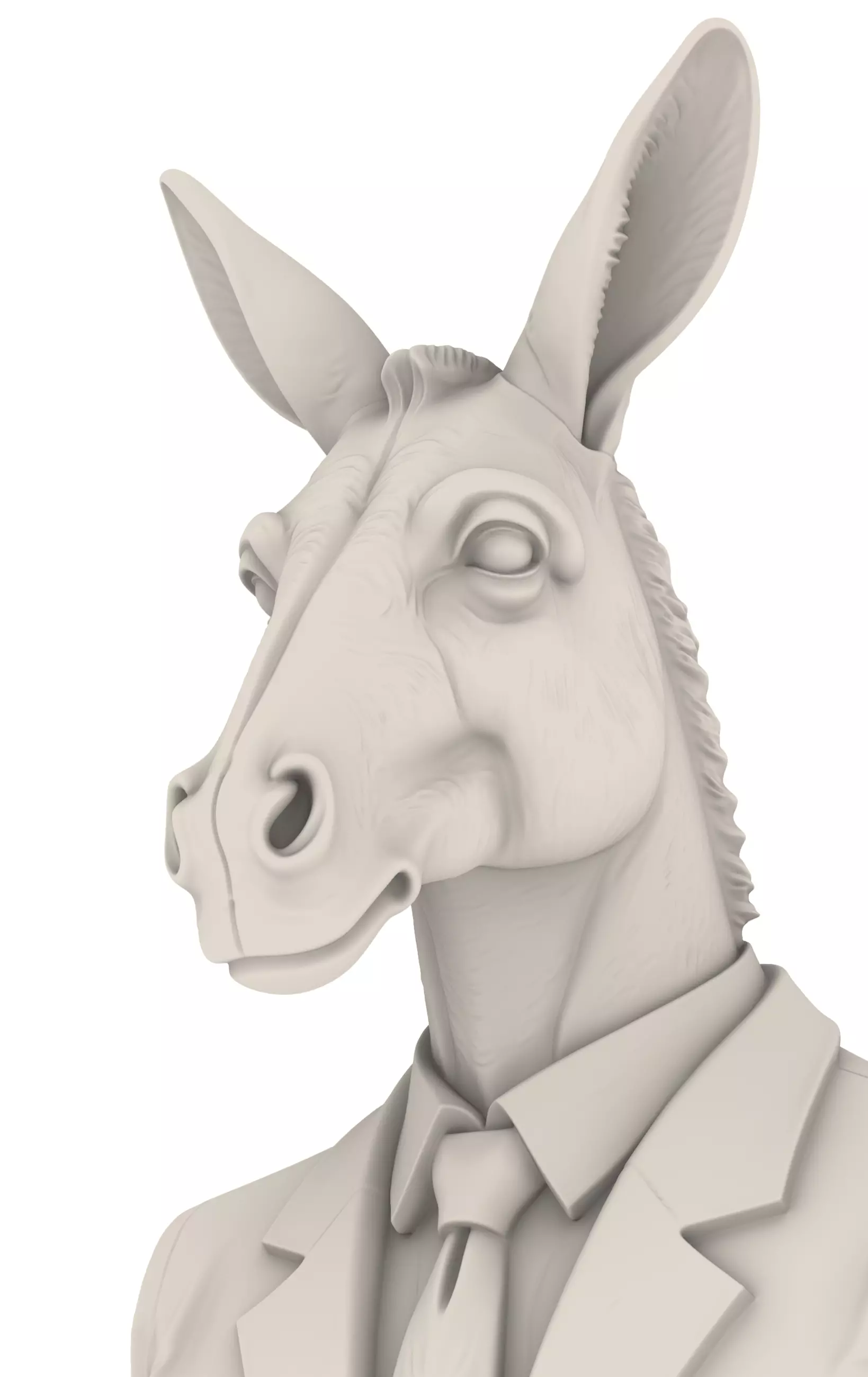 Humorous Donkey Bust in Suit 3D print model