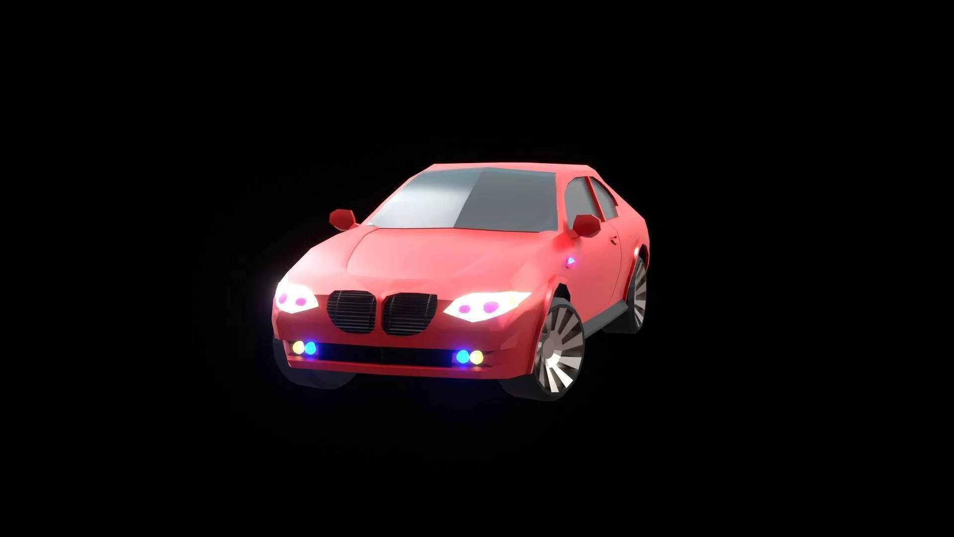 lowpoly reacer motar car for game Low-poly 3D model