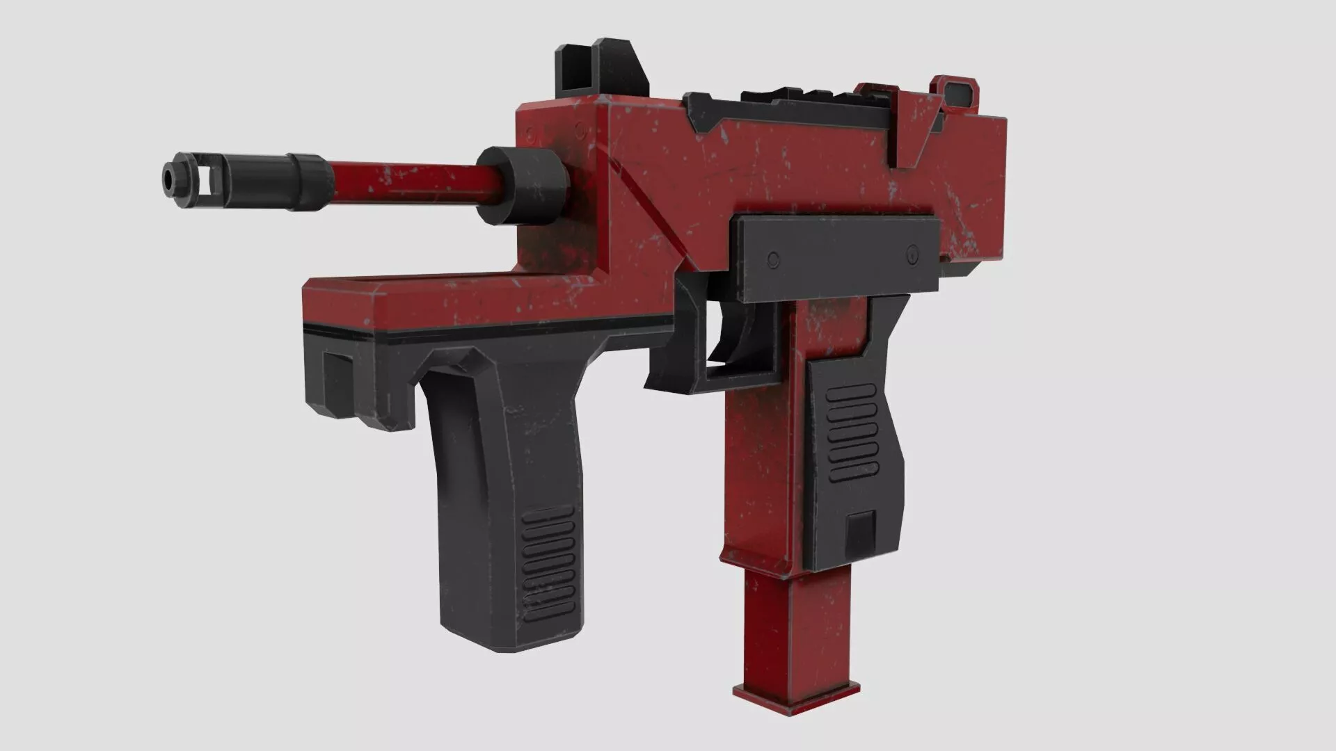 SMG Stylized Weapon Asset Low-poly 3D model
