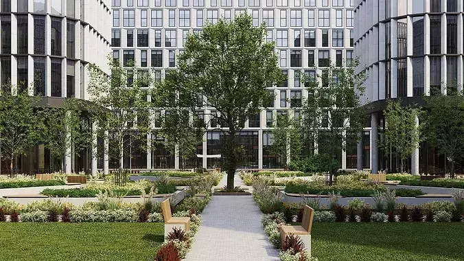 Archexteriors vol 46 - Office campus courtyard 3D model