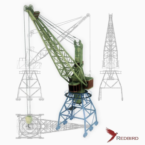 Port gantry crane 1 low poly